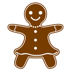 Isolated happy christmas gingerbread cookie. Vector illustration design