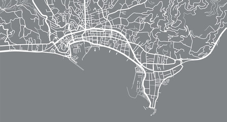 Urban vector city map of Cannes, France