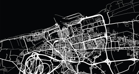 Urban vector city map of Calais, France