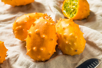 Raw Orange Organic  Kiwano Horned Melons