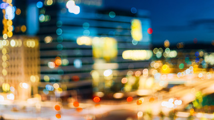 Obraz premium Blurred Boke Bokeh Background Of City Night Illumination And Lig