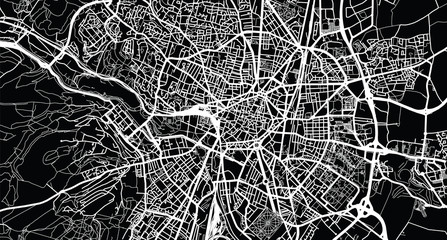 Urban vector city map of Dijon, France - obrazy, fototapety, plakaty