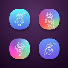 Chatbots app icons set