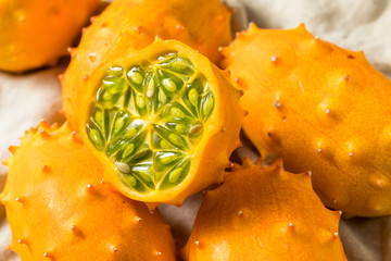 Raw Orange Organic  Kiwano Horned Melons