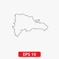 Map of the Dominican Republic. Vector