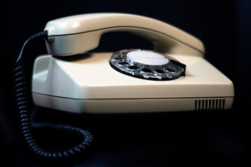 Old vintage telephone with dics mechanism