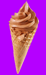 CHOCOLATE ICE CREAM CONE ON PURPLE