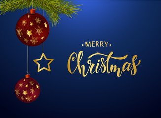 Merry Christmas poster, banner, greeting card design