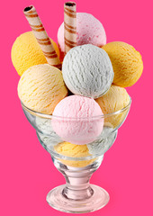 ICE CREAM SUNDAE ON PINK