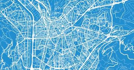 Fototapeta premium Urban vector city map of Grenoble, France