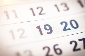business calendar closeup