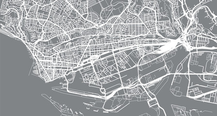 Urban vector city map of La Harve, France