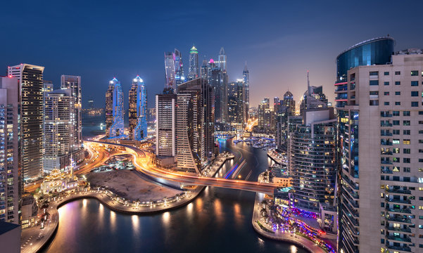 Dubai Marina Towers in the Blue Hour 