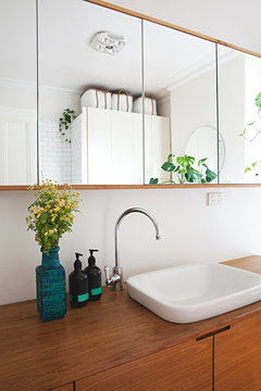 Custom cabinetry in modern bathroom in Australia