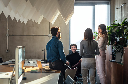 Businesspeople Chatting at Office