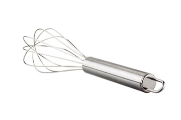 Stainless whisk isolated on white background