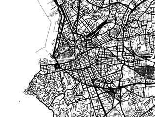 Urban vector city map of Marseille, France