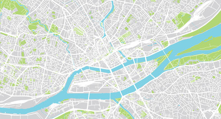 Urban vector city map of Nantes, France