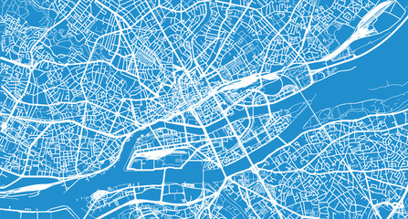 Urban vector city map of Nantes, France