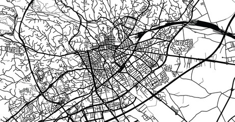 Urban vector city map of Nimes, France