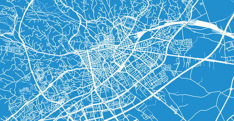 Urban vector city map of Nimes, France