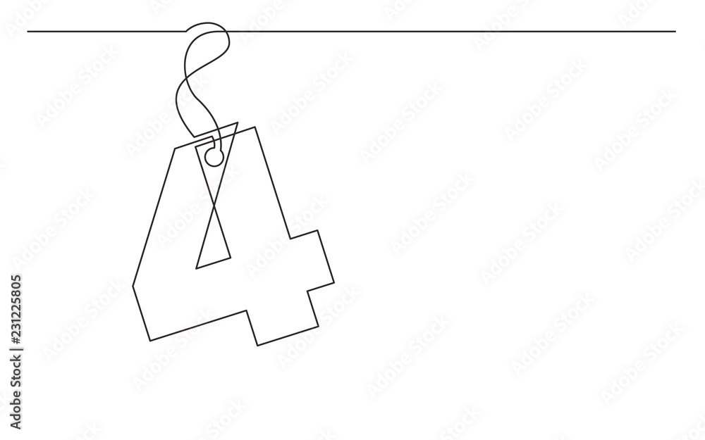 Poster continuous line drawing of tag label number design
