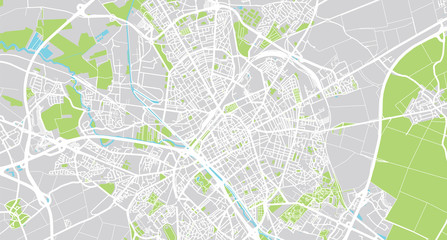 Fototapeta premium Urban vector city map of Reims, France