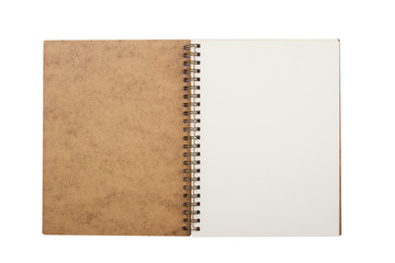 open notebook with metal spiral
