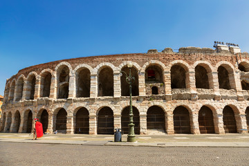 Fototapeta na wymiar Arena di Verona - ancient Roman amphitheatre in Verona, Italy