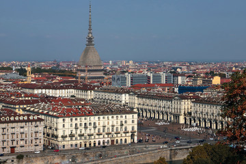 veduta della città di torino in italia, view of turin city in italy