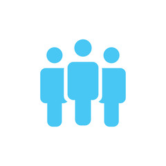 Group of three people or group of users, friends flat vector icon for apps and websites.