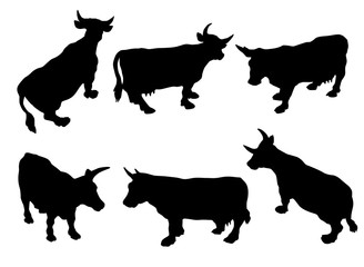 vache laitière, dessin animé, tracé mammifère, silhouette, ombre chinoise, bétail, ferme, isolé, vecteur, animal, blanc, 