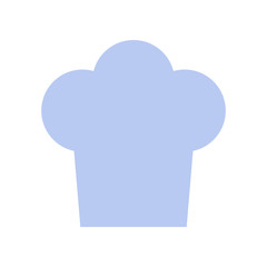Chef hat  flat icon on isolated white transparent background.	