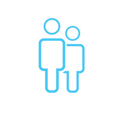 Male and female icon thin line for web and mobile, modern minimalistic flat design. Vector illustration isolated on white background.