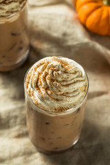Sweet Refreshing Autumn Pumpkin Spice Latte Iced Coffee