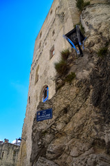 Architectural details of the iconic Palais Des Papes in Avignon, Provence, France