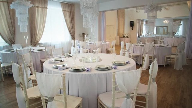 interior of the wedding banquet room with decor