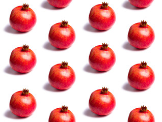 Pomegranate on the white background.
