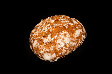 cookie isolated on black background