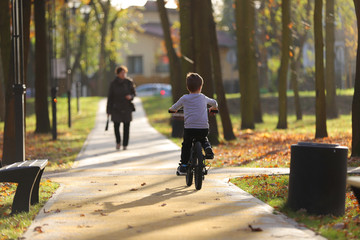 boy on a bike in the park