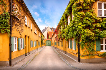 Augsburg: Fuggerei - the world oldest social housing. Bavaria, Germany