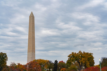 Washington Monument in Fall Leaves