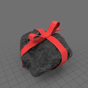 Lump of coal with ribbon 2