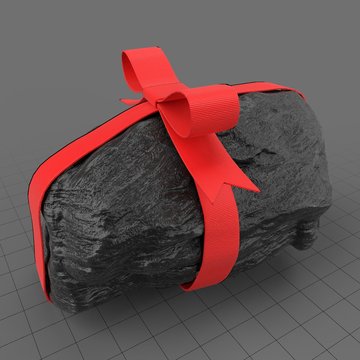 Lump of coal with ribbon 3