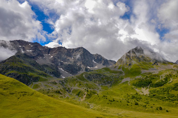 Cloudy rokcky cliff landscape from the Jura mountain in France after a hike.