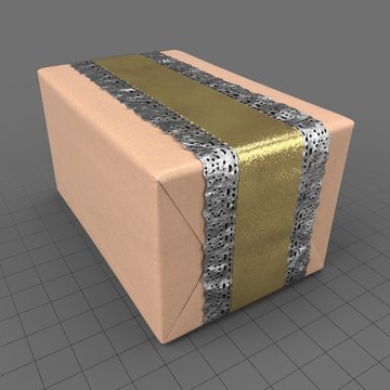 Christmas gift with shiny decorative wrapping