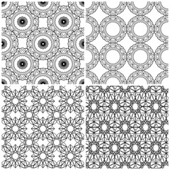 Four seamless abstract mesh patterns