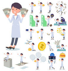 flat type White coat women_money