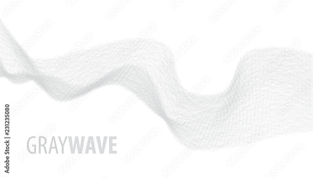 Aufkleber Grey wave of thin lines on a white. Vector graphics