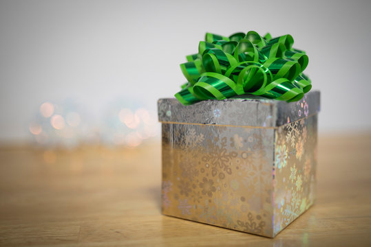 Gift Box With Green Bow